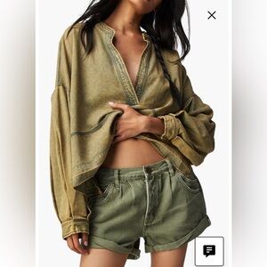 NWT Free People Jude antique denim pullover